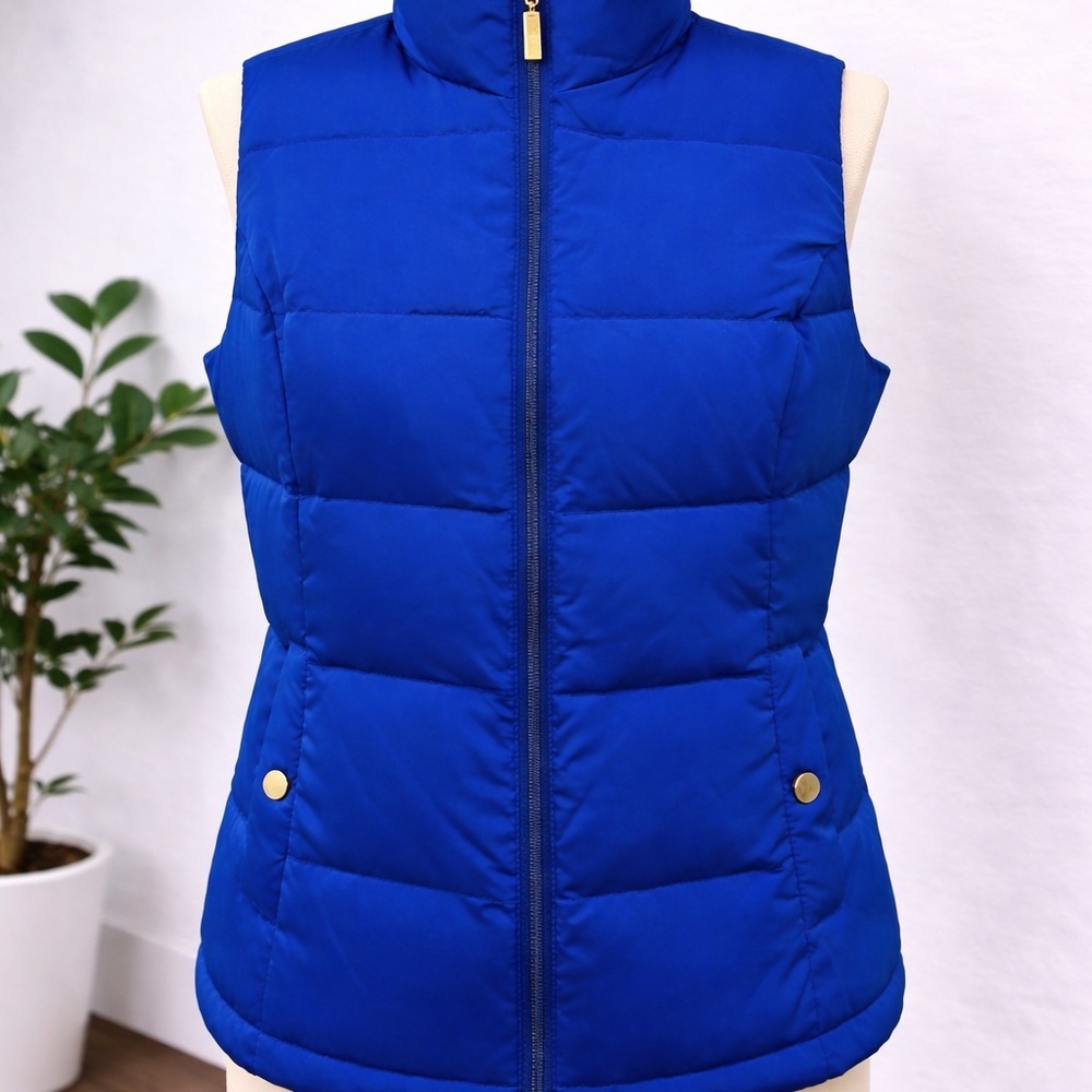 058 Charter Club | NWOT Royal Blue Quilted Zip-Front Puffer Vest (Size S/M) - Picture 4 of 12